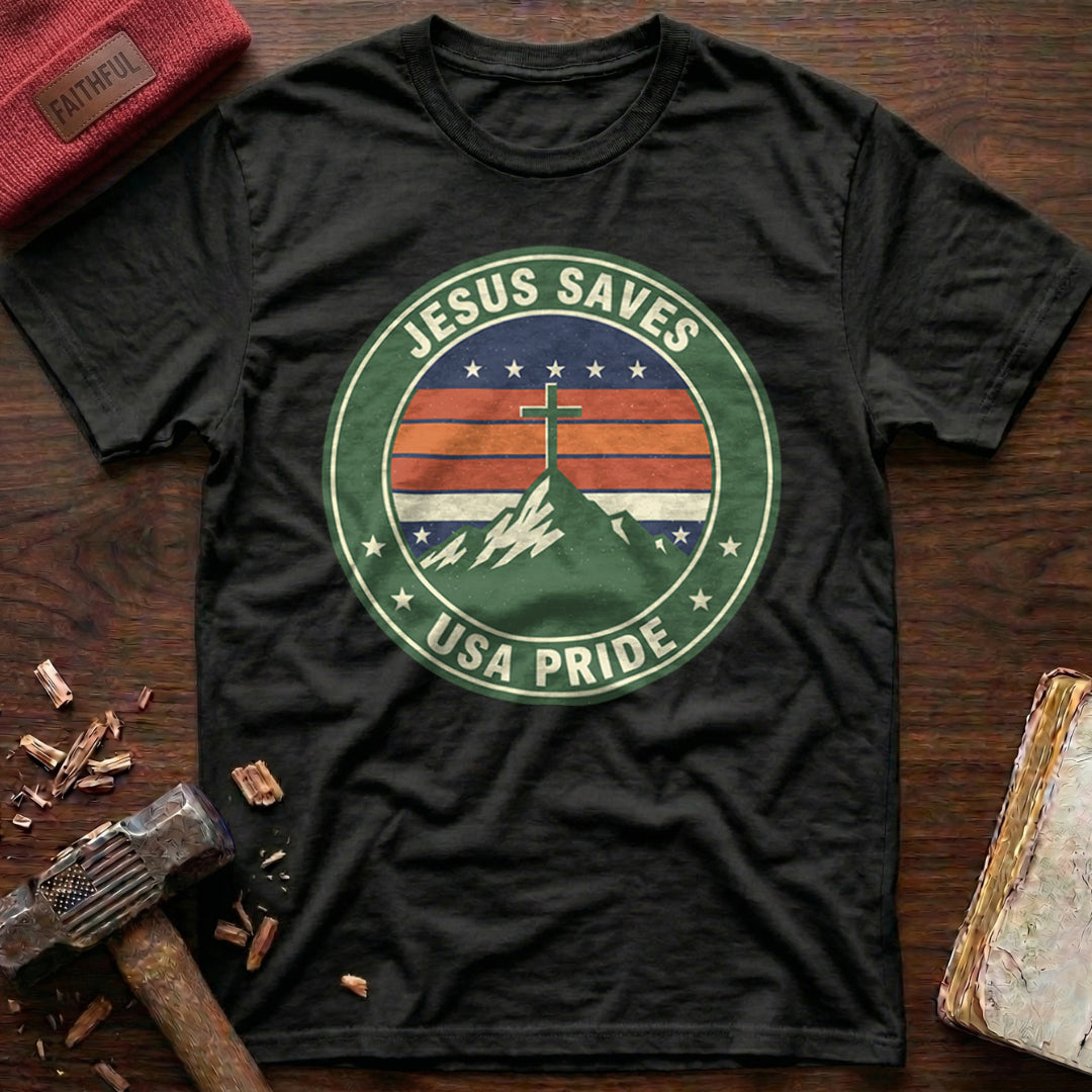 Jesus Saves - USA Pride T-Shirt