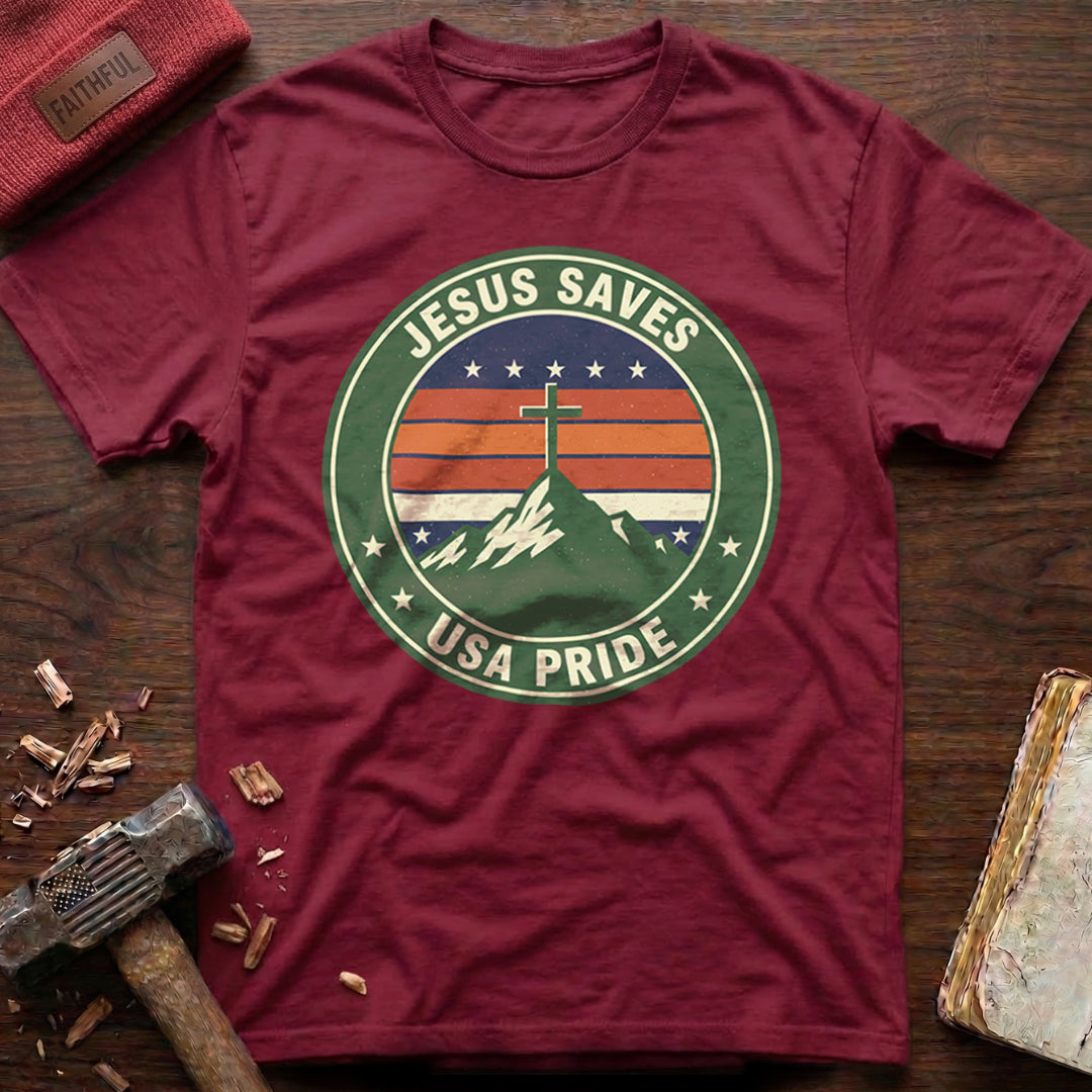 Jesus Saves - USA Pride T-Shirt