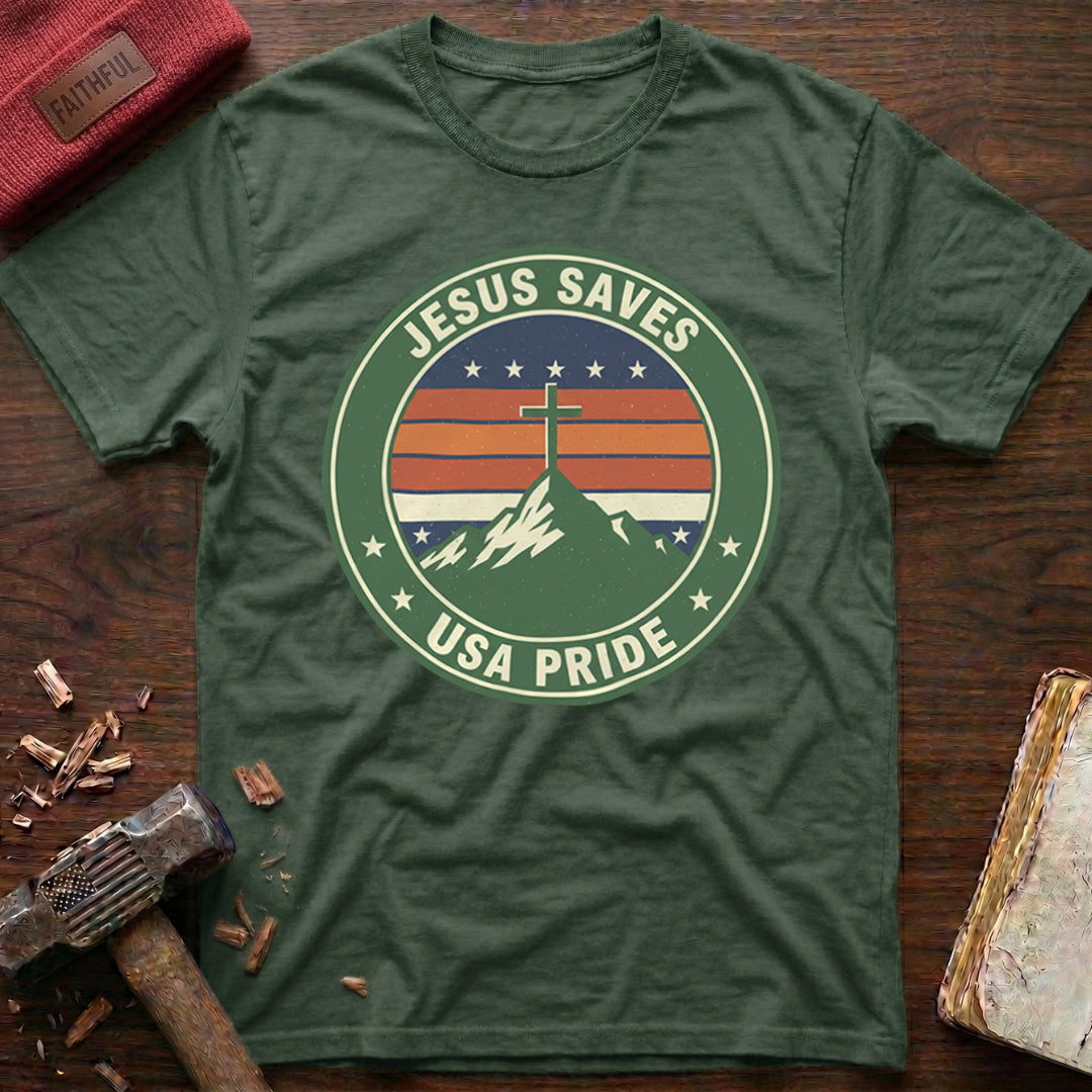 Jesus Saves - USA Pride T-Shirt