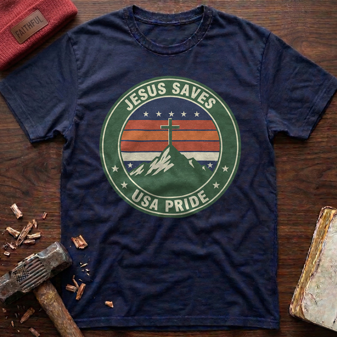 Jesus Saves - USA Pride T-Shirt