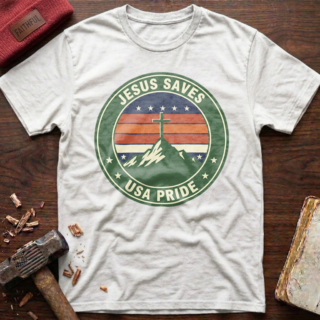 Jesus Saves - USA Pride T-Shirt