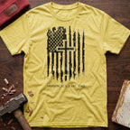 Distressed Flag & Cross T-Shirt