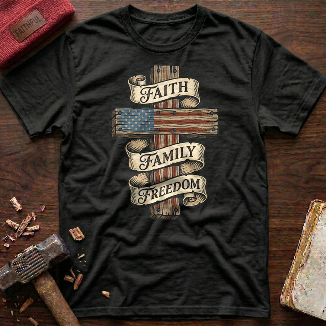 Faith Family Freedom Scroll T-Shirt