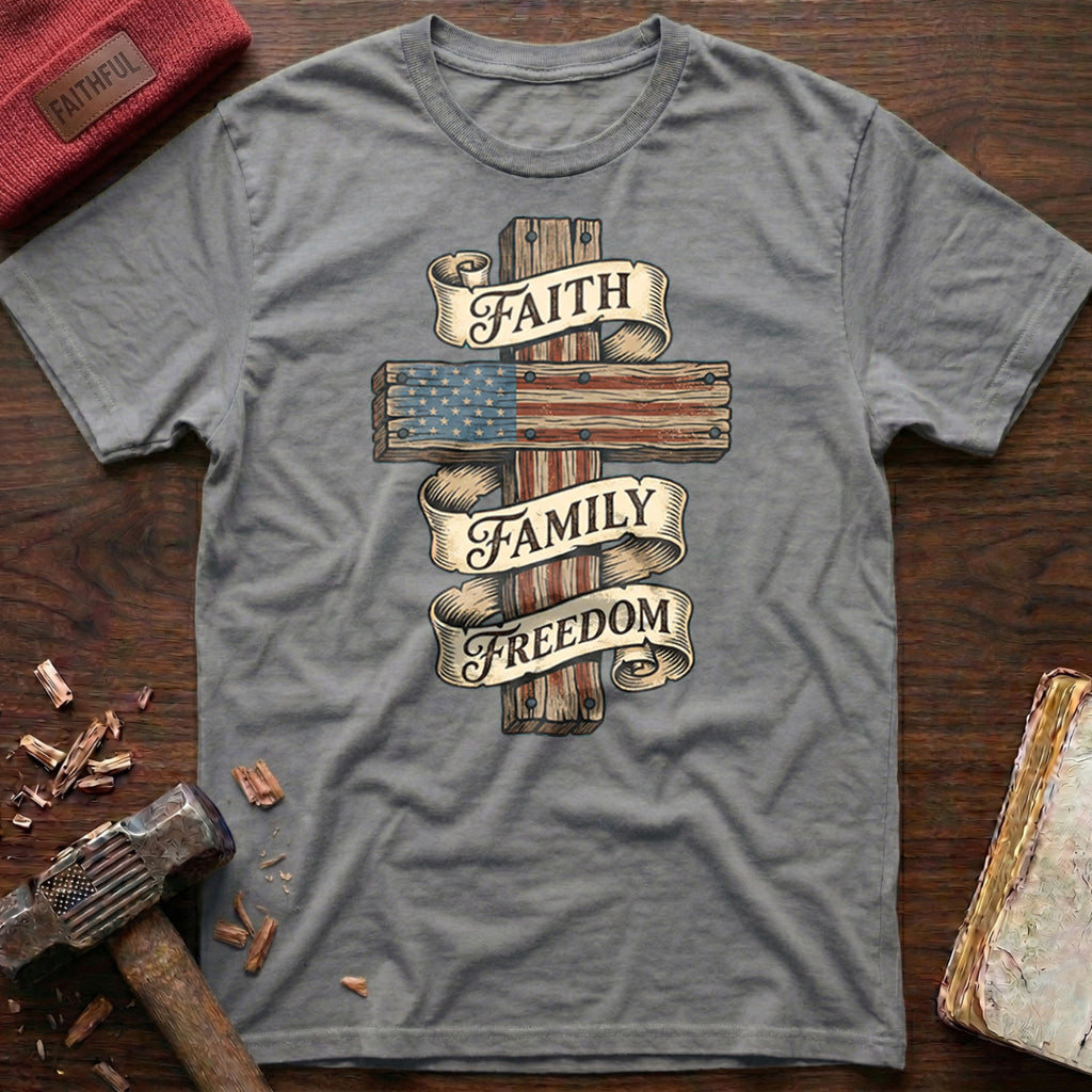 Faith Family Freedom Scroll T-Shirt