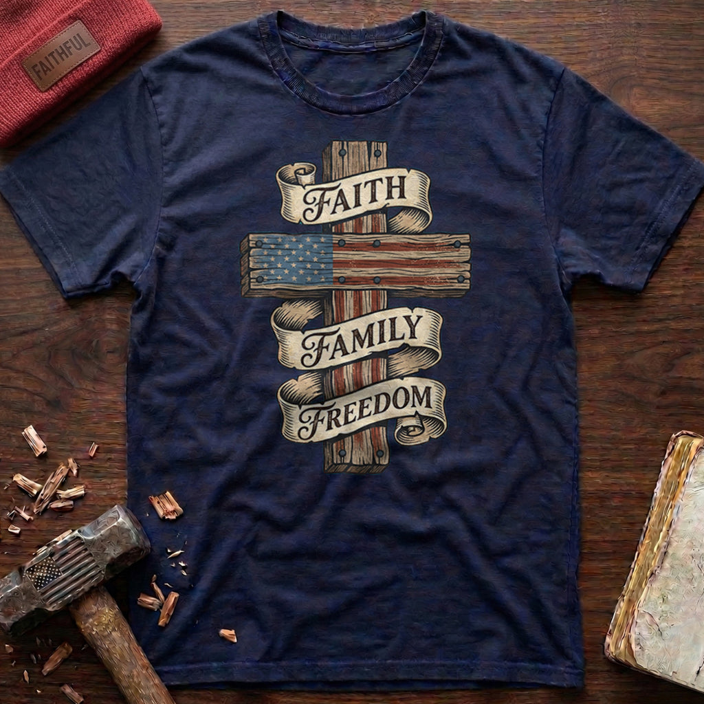 Faith Family Freedom Scroll T-Shirt
