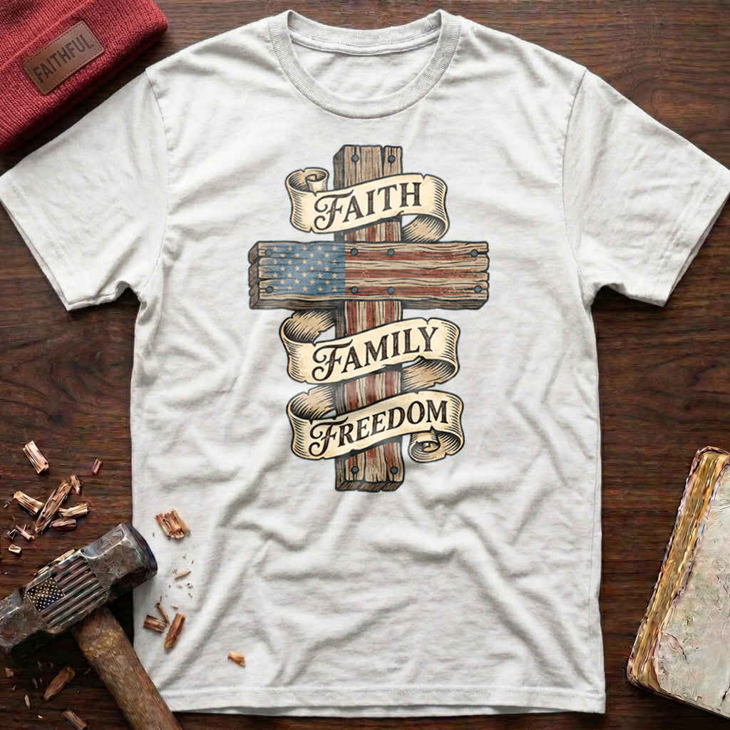 Faith Family Freedom Scroll T-Shirt
