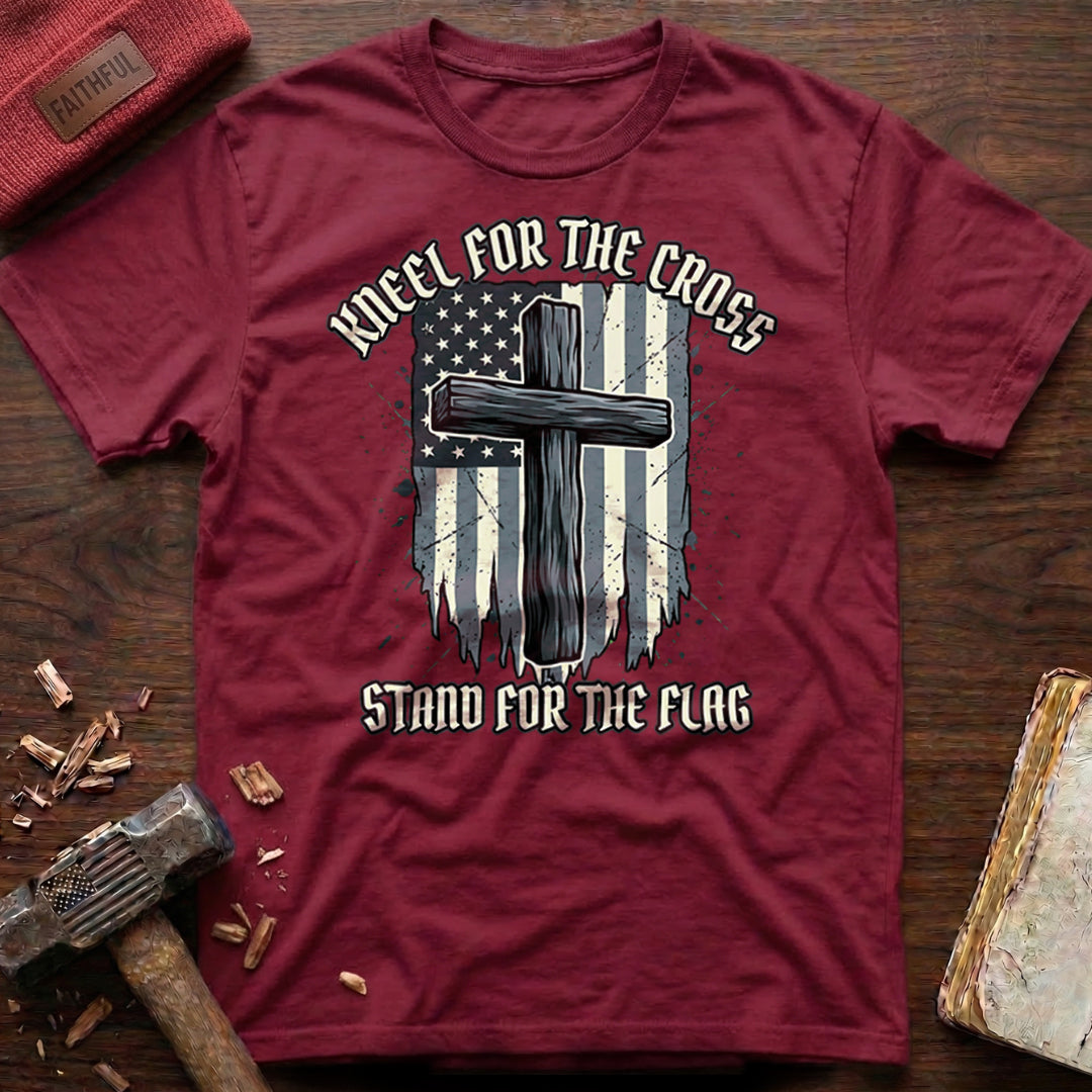 B&W Kneel For The Cross T-Shirt