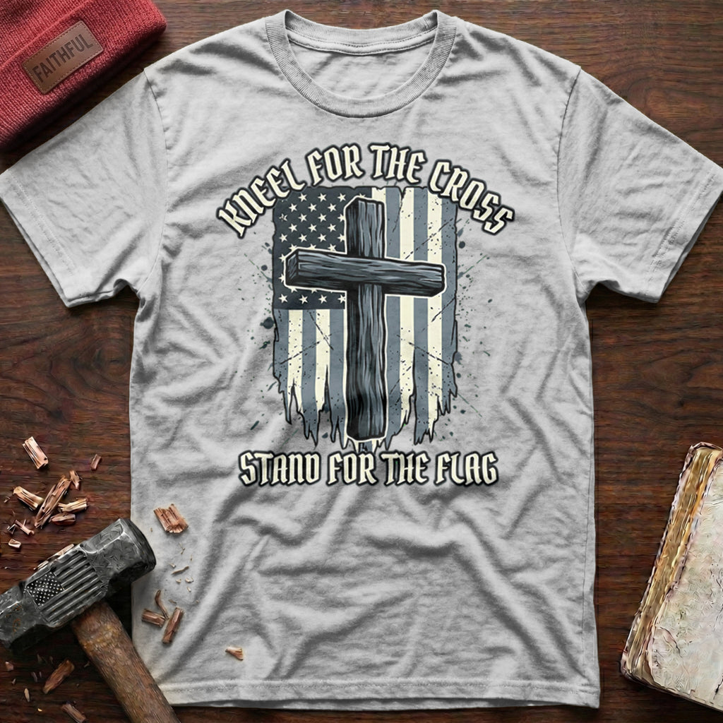 B&W Kneel For The Cross T-Shirt